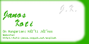 janos koti business card